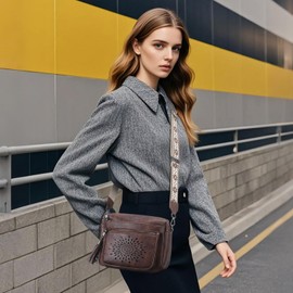 APHISON Crossbody Purse for Women，Small Crossbody Bags Trendy Vegan Leather Shoulder Handbags with Adjustable Strap and Tassel