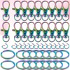 SUNNYCLUE 1 Box 75Pcs 25 Sets Swivel Clasp Hooks Rainbow