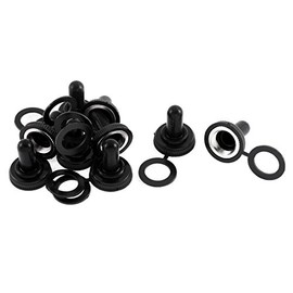 Sourcingmap 9pcs 12mm Mini Toggle Switch Waterproof Rubber Cover Boot Cap Black