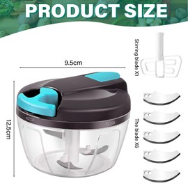 Domkan Onion Slicer 520 ml, Manual Onion Cutter with 3 Stainless Steel Blades, Extra 5 Slices and 1 Mixer, Onion Cutter, Onion Cutter with Slice