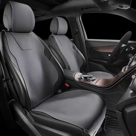 WOWESOTICA Leather Car Seat Protector, Soft and Breathable Front Premium Seat Covers for Cars, Non-Slip Chshion Universal Fits Most Automotive, Vans, SUVs, Trucks - 2 Unit (Gray, Extra Large)