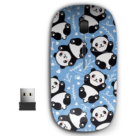 KAWAMOUSE 2.4G Ergonomic Portable USB Wireless Mouse for PC, Laptop, Computer, Notebook with Nano Receiver (Cute Cartoon Panda)