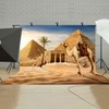 LYLYCTY 10×7ft Egyptian Pyramids Green Natural Scenic Backdrops for Photography