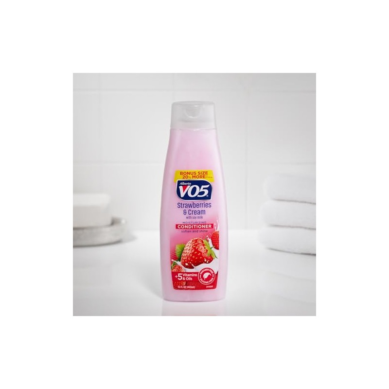 Alberto VO5 Moisture Milks Strawberries & Cream Conditioner, Unisex, 15