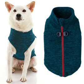 Gooby Zip Up Fleece Vest - Turquoise Wash, X-Small