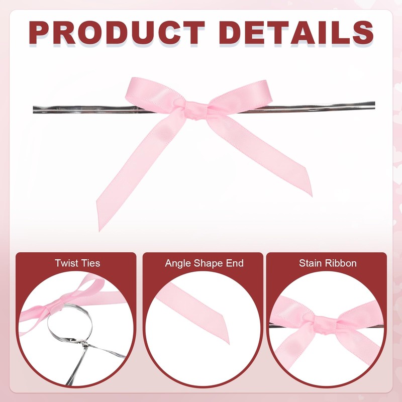 PATIKIL 3" Satin Ribbon Bow, 100 Pcs Mini Bows with