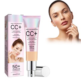 CC Cream Color Correcting, Sunscreen Concealer Wasserfest & Langlebig, Gesichts-Make-Up Moisturising BB Cream Mit UVA/UVB 50+, Make Up Fondation Verbessert Den Teint (Mittlere Hautfarbe)