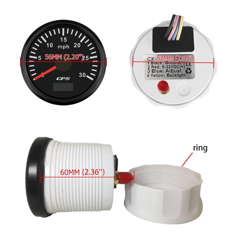 2" 52mm ATV Truck MPH GPS Speedometer Gauge Odometer with