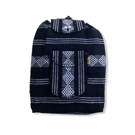 BLACK & WHITE, UNISEX, LARGE, BACKPACK, WOVEN, CANVAS, DRAWSTRING, BEACH BAG