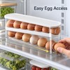 Automatic Rolling Egg Holder for Refrigerator Storage – 2-Tier Space-Saving