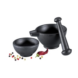 Zassenhaus 3-Piece Mortar and Pestle Set, Cast Iron Grinder Set for Spices and Seeds, Large, 3-Inch