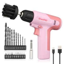 RENPRO Cordless Drill, 7.2V Power Drill Set with 23pcs Acessories, 3/8" Keyless Chuck, Built-in LED, Type-C Charge Cable, Cleaning Brush Head, Pink Electric Drill Set
