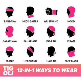 Tigoli Netherlands, Holland Multi-Functional Neck Gaiter – Red, Blue & Gray Stripe – Lightweight Face Cover, Bandana, Headwrap, Balaclava for Sports, Outdoors, Cycling & Fashion