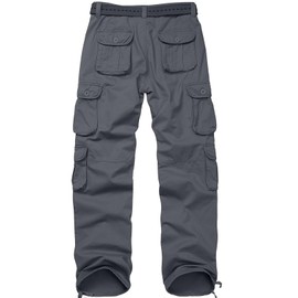 Men's Casual Cargo Tactical Pants, BDU Military Wild Army Combat Ripstop Work Pants with 10 Pockets #3316-Dark Grey-32
