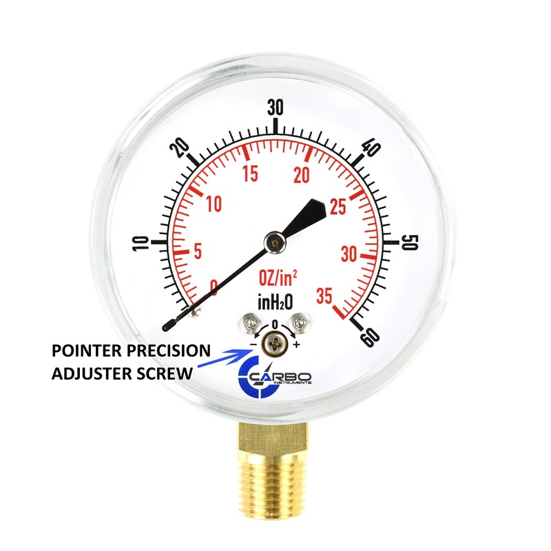 CARBO Instruments Diaphragm Low Pressure Capsule Gauge, 2-1/2" Dial, 0-35