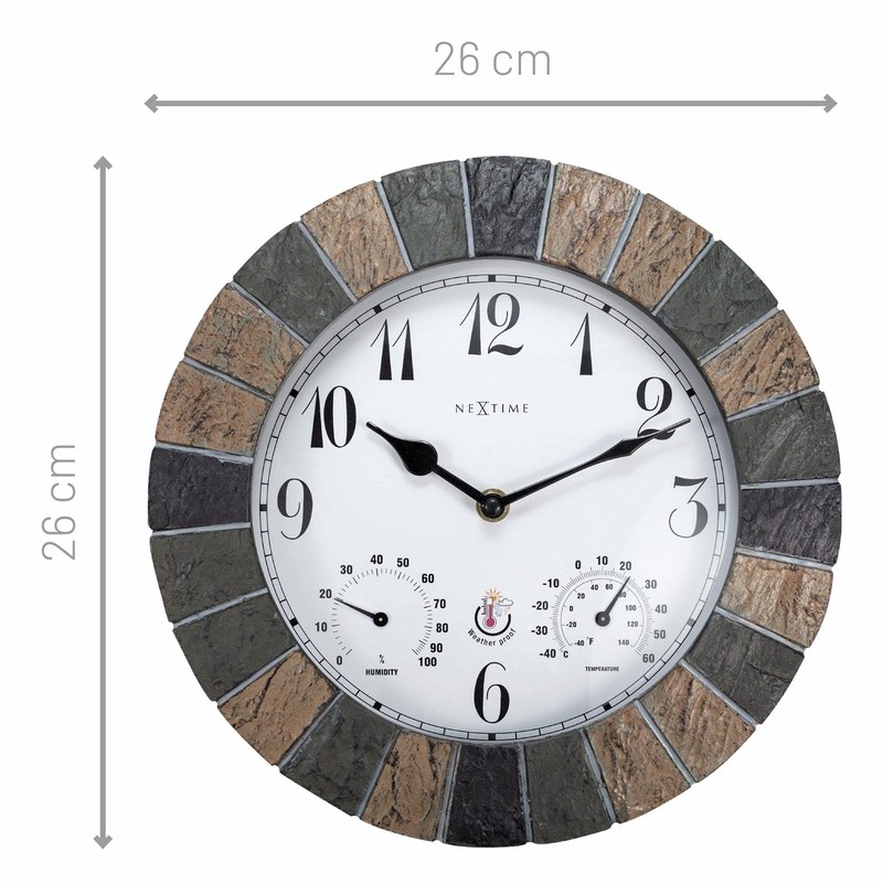 NEXTIME Aster Outside Weather Station Wall Clock