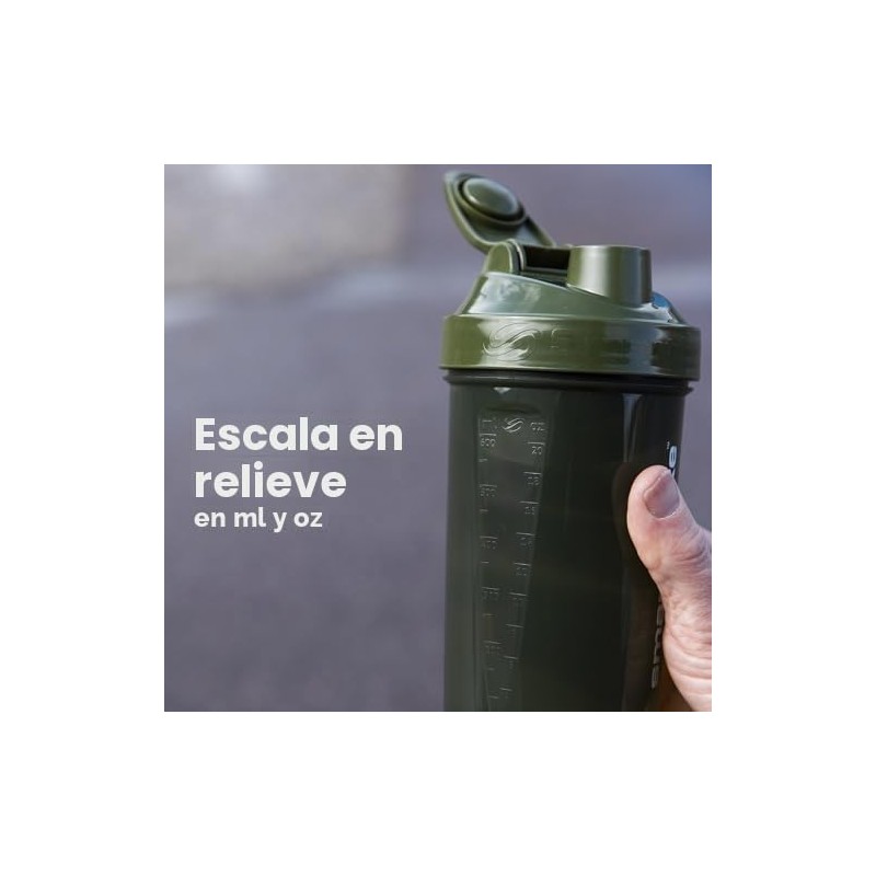SmartShake Original2GO ONE Negro 800ml, Botella Mezcladora de Proteínas, Libre