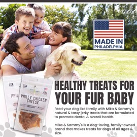 Mika & Sammy's Gourmet Limited Ingredient Chicken Jerky Dog Treats. No Additives, No Preservatives, Grain Free, Gluten Free Made in USA. (Philly Chicken Cheese, 5 oz)