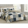 Chezmoi Collection Samuel 3-Piece Navy Blue White Gray Taupe Plaid