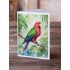 Caroline's Treasures Eclectus Parrot Greeting Cards Pack of 8 Blank
