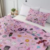BELVED MIME Girls Pink Pop Music Theme Comforter Set Queen