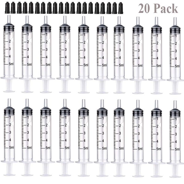 5ml Syringes with Caps (20 Pack)