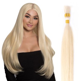 V Light Hair Extension Kit Hair Bulk, 18" 20" 22", 100 grams, Double Drawn,10 Bundles,100% Human V-light Bulk Hair Extensions #1B Black #613 blonde. (#613 100g, 22inch)