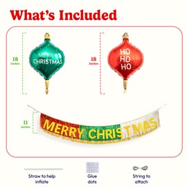 HOUSE OF PARTY Merry Christmas Banner | Red Green Christmas Decorations Banner | Christmas Party Banner for Xmas Party Supplier | Xmas Indoor Hanging for Home & Party Decorations - Style 7