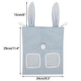 GKYZBB Rabbit Hay Feeder Bag for Cage Guinea Pig Timothy Hay Dispenser Storage Manger Hanging Large Less Waste for Bunny（Rabbit Ears）
