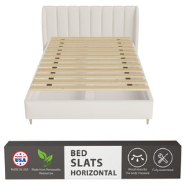 Greaton, 0.68-Inch Horizontal Wooden Bunkie Board/Bed Slats, 72" x 39", Beige