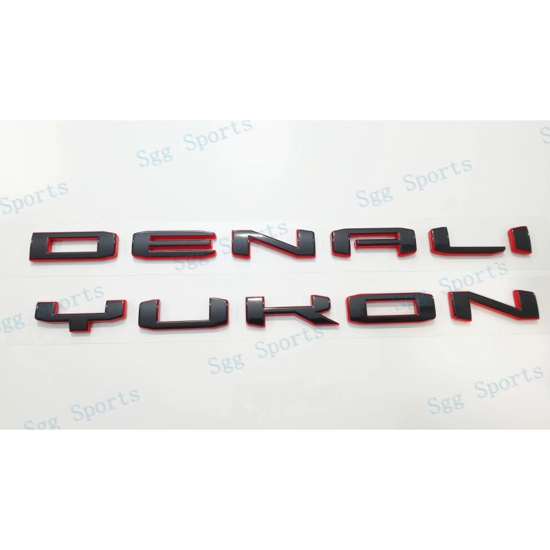 GMC 2pcs GMC 2021-2023 Yukon Yukon XL Black Red Rear