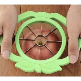 8 Blade Apple Slicer - Easy Grip Apple Cutter with Stainless Steel Blades - Fast Usage Apple Corer and Slicer Tool That Saves Time & Effort (Green)