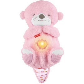 Fisher-Price Baby Toy Soothe ‘n Snuggle Otter Plush, Pink Portable Sound Machine with Breathing Motion & Lights for Newborns Ages 0+ Months