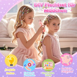 Gift Girls 6 7 8 9 10 Years: Children's Toy from 5-12 Years Hair Accessories for Girls, Hair Braiding Machine Birthday Gift Girls 5-6-7-8 Years, DIY Hair Beads Braiding Aid Hair Decoration Set