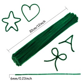 400 Pieces Pipe Cleaners Jumbo Chenille Stem Fluffy Chenille Stem for DIY Art Craft (Green)