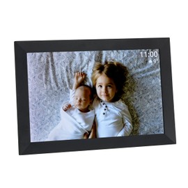 TFA Dostmann Digital WLAN Photo Frame 10 Inches, 37,1000, with Frameo App, USB Port, for Video and Photos, Time + Weather Display, Easy Setup, Black