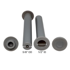 Deck Sleeves & Hole Caps for 1/2" Peg Poles – Universal Fit for Pool Fence DIY Kit, All-Safe & Most Safety Systems – 6 Gray Inserts & 6 Covers for Mesh Fencing or Holes When Fence is Removed