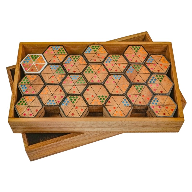 LOGOPLAY Hexadomino - Hexamino - Hexagon Domino - Tile Game