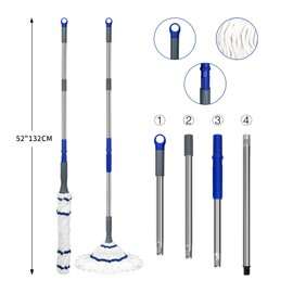 Silkyhose Self-Wringing Twist Mop Cotton Rotating Dry & Wet Mops with Long Handled for Floor Cleaning Kitchen Bathroom Hardwood Vinyl Tile Laminate Household Office