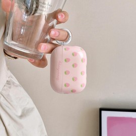 Reownest Case Compatible with AirPods Pro 2nd and 1st Generation with Cleaning Kit, Cute Strawberry Design Soft TPU Shockproof Protective Case Cover - Pink Strawberry