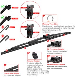 2Pcs 40" Heavy Duty Windshield Saddle Mount Wiper Blade Replacement for Motorhome Recreational Vehicle RV and Bus with 20 Pieces Car Concentrated Washer Tablets 27mm 23mm