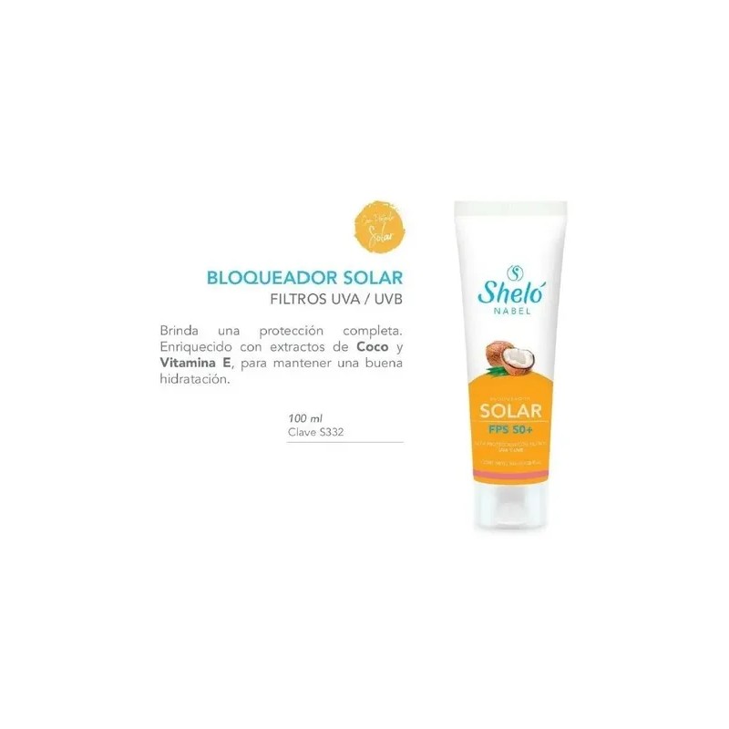 Bloqueador Solar 50+ Filtro Uva/uvb Vitamia E Coco S332-2 Sh