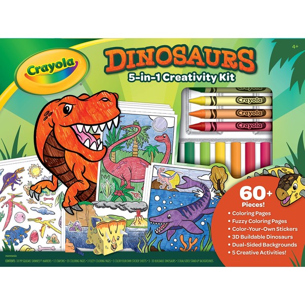 Crayola Dinosaur 5-in-1 Art Kit for Kids, Dinosaur Toys, Kids
