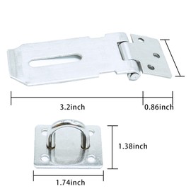Door Padlock Hasp,Door Lock,Shed Lock,3 inch Stainless Steel Hasp and Staple Shed Lock Latch Heavy Duty Gate Security for Window Cabinet Pet Cage Crate,Silver