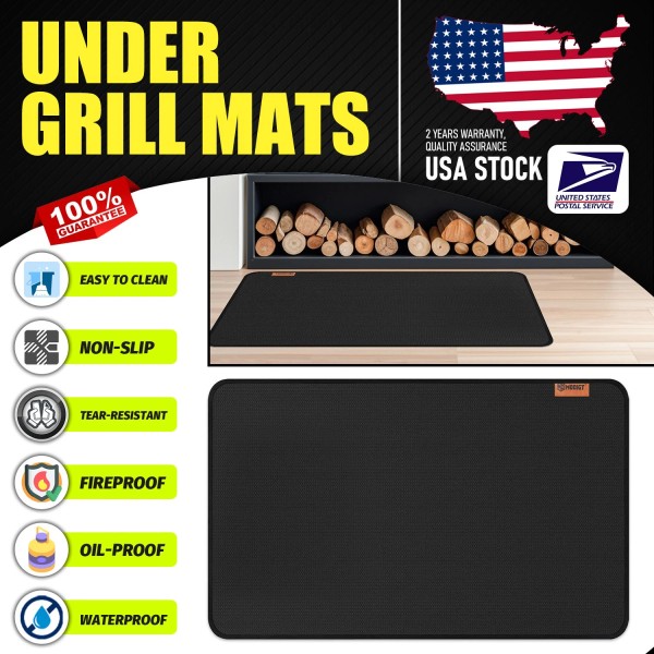 Modigt Black Under Grill Mat for Outdoor Grill 30 x