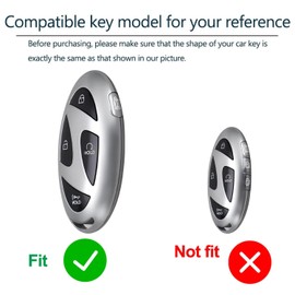 OVIOBOER Key Fob Cover Case Protector Accessories for Hyundai Ioniq 6 Grandeur GN7 KONA 5 Buttons Key Shell (Type-A-Silver)