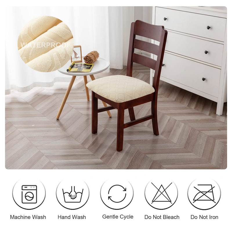 Genina Waterproof Seat Covers for Dining Room Chairs, Stretch Chair