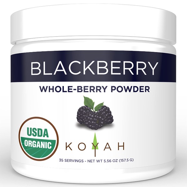 KOYAH - Organic Blackberry Powder: 35 Servings (1 scoop = 1/4 Cup Fresh): Freeze-dried, Whole-Berry Powder, Raw