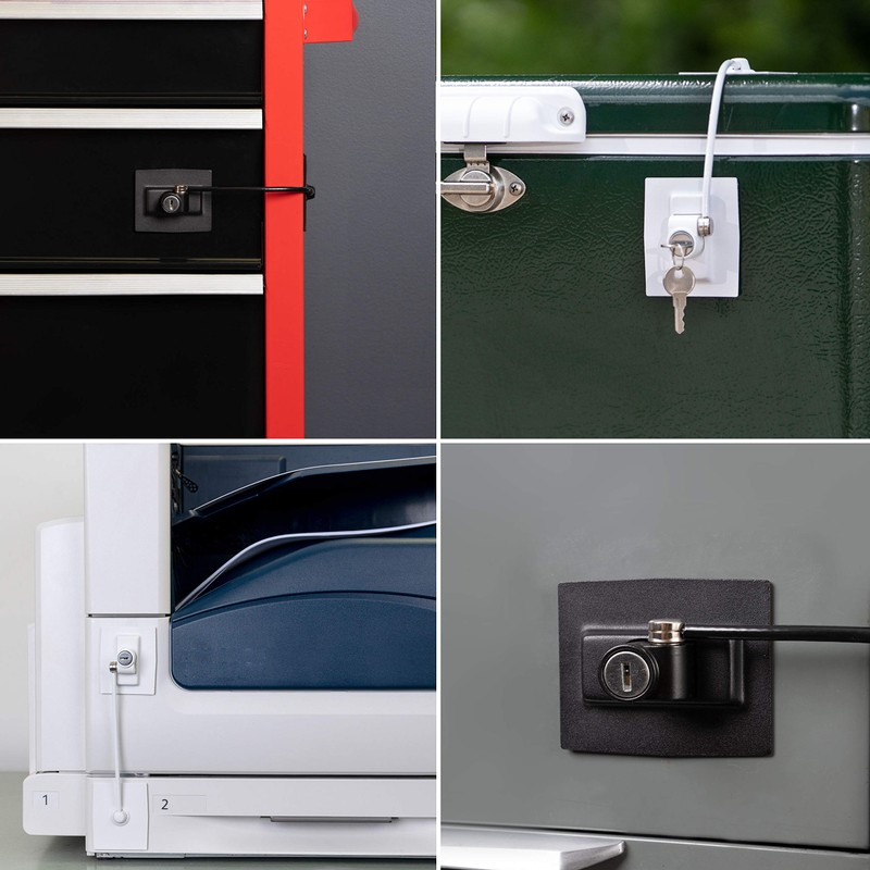 Guardianite Premium Refrigerator Lock with Built-in Keyed Lock (Black)