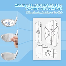 Seticek Golf Impact Tape Set 300Pcs, Self-Teaching Sweet Spot and Consistency Analysis, Golf Club Impact Stickers for Woods Irons and Putters Each 100 Pcs,Useful Training Aid Improve Ball Striking